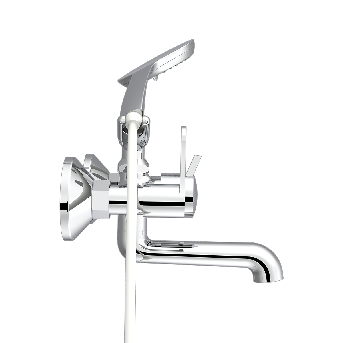 Wall Mixer With Provision Of Hand Shower With Crut