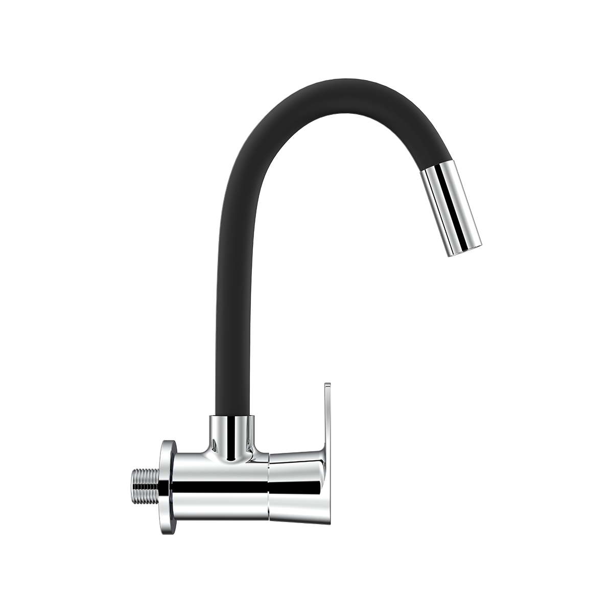 Wall Mounted Sink Cock With Swivel Flexible Spout