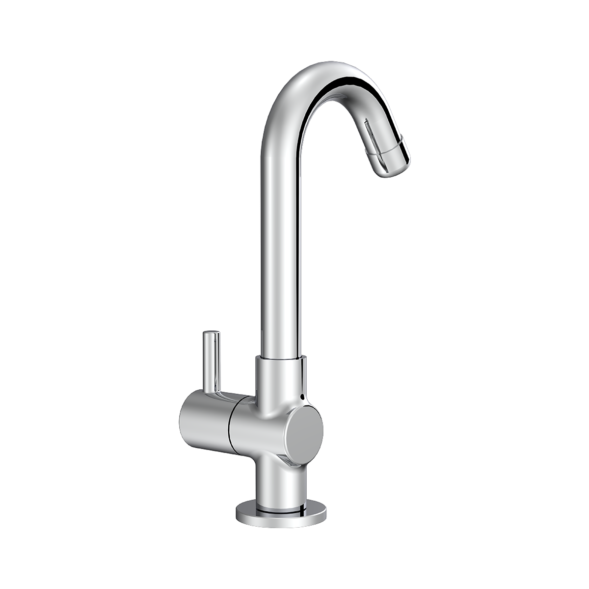 Swan Neck Table Mounted, Swivel Spout With Flange