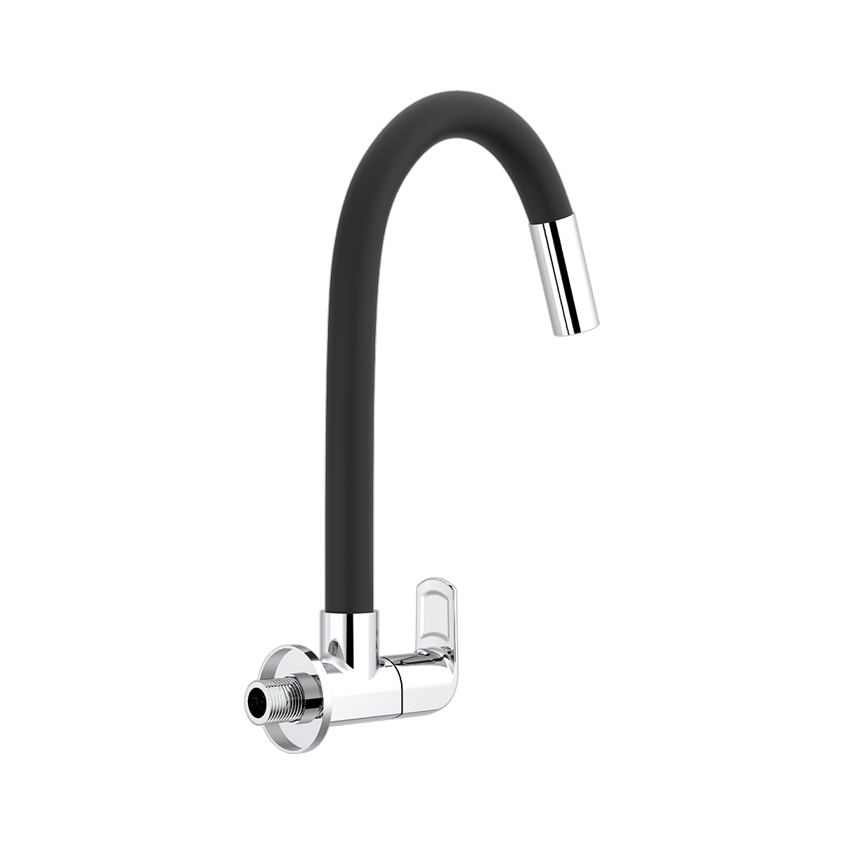 Wall Mounted Sink Cock With Swivel Flexible Spout
