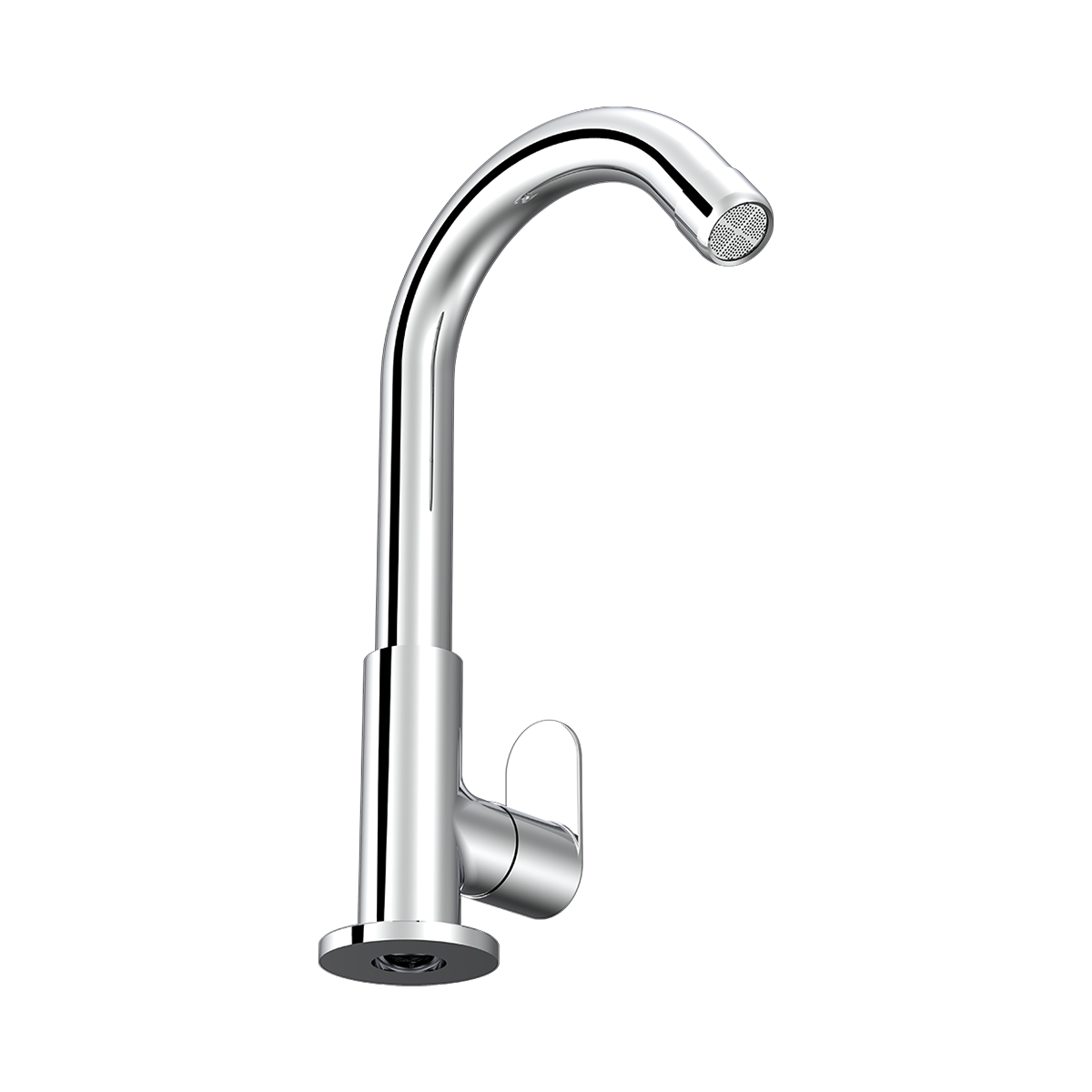 Swan Neck Table Mounted, Swivel Spout With Flange