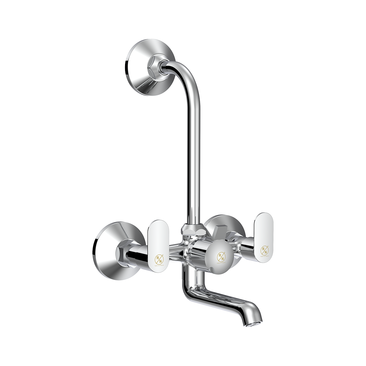 Wall Mixer With Provision Of Overhead Shower With L-Bend