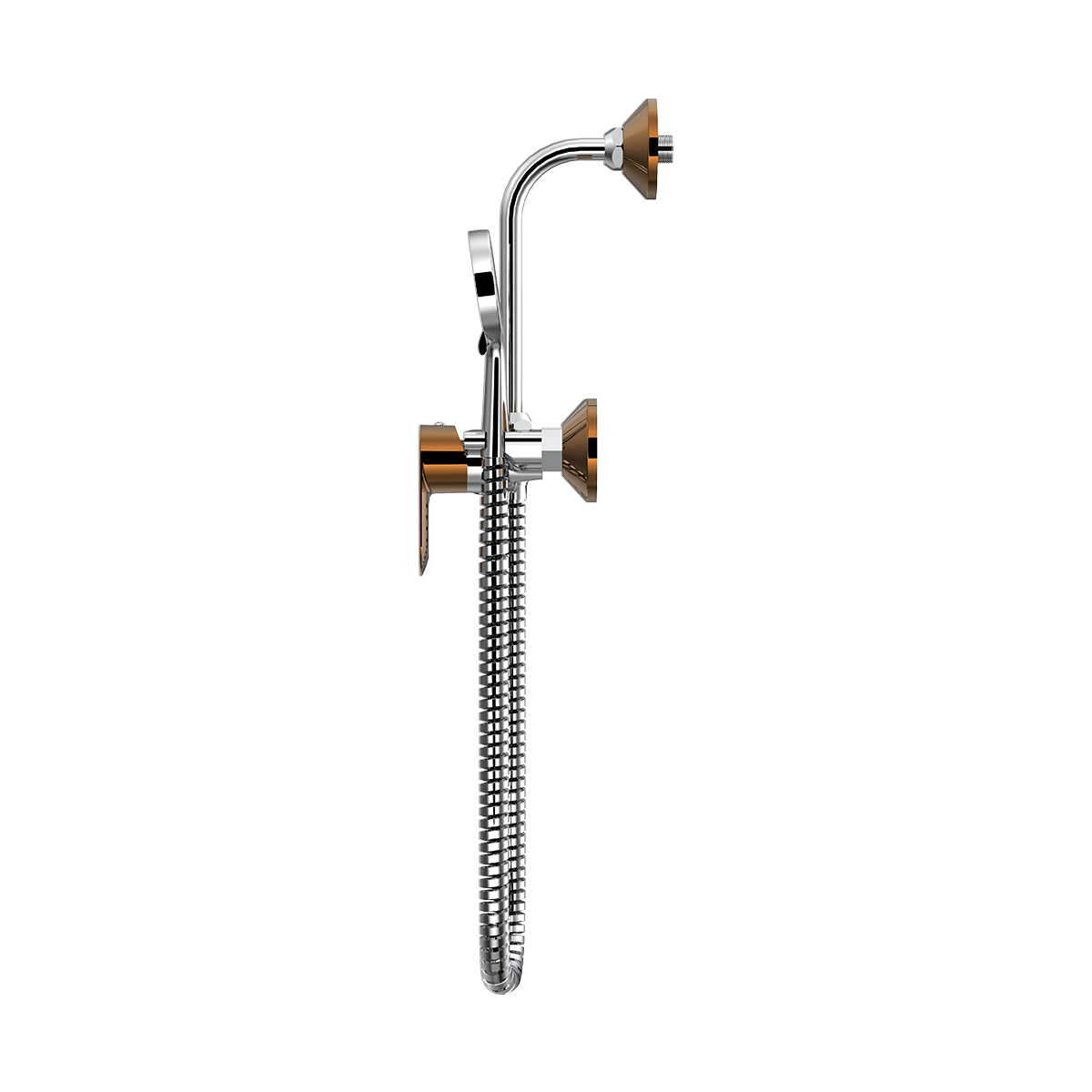Single Lever Wall Mixer With Provision For Both Overhead & Hand Shower With L- Bend