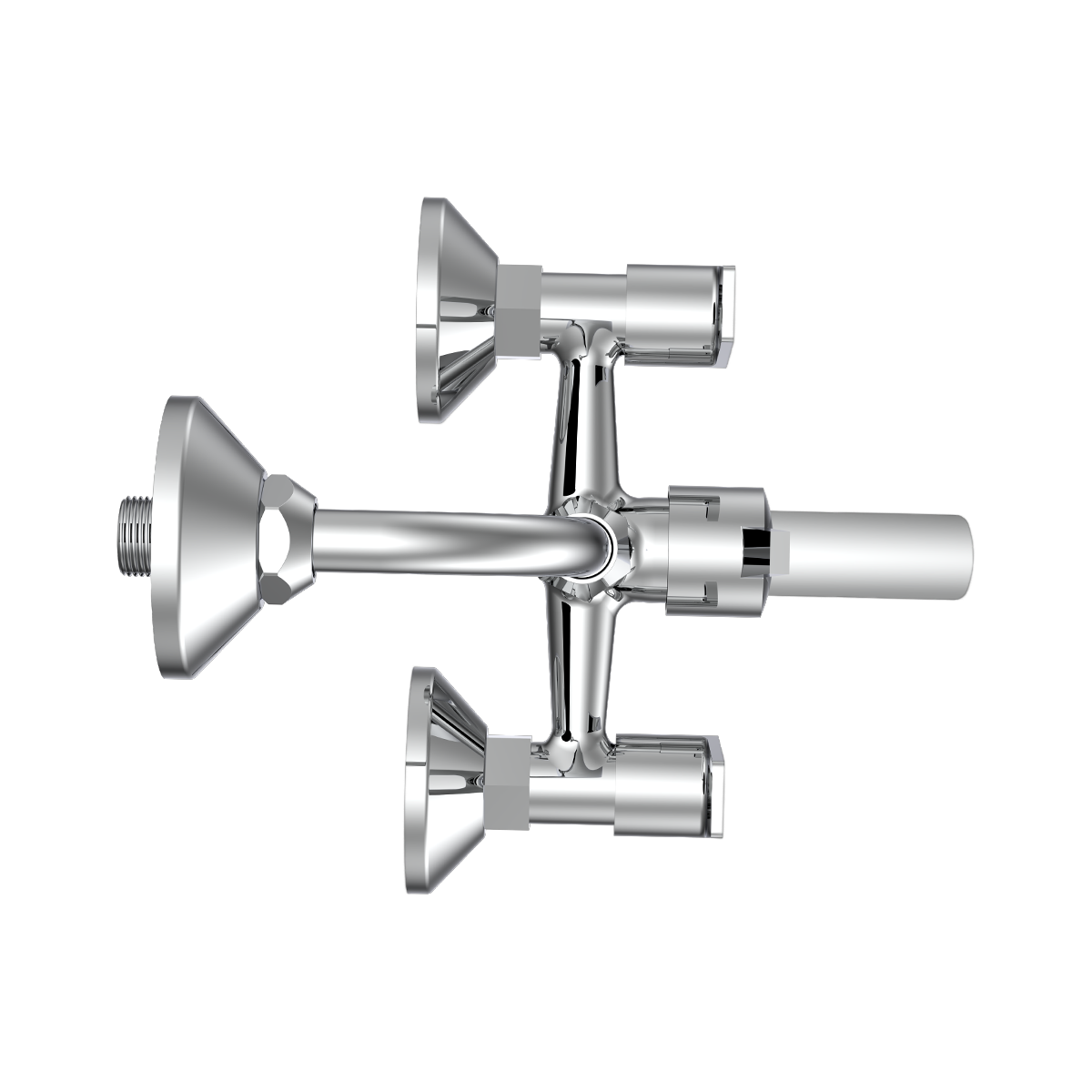 Wall Mixer With Provision Of Overhead Shower With L-Bend